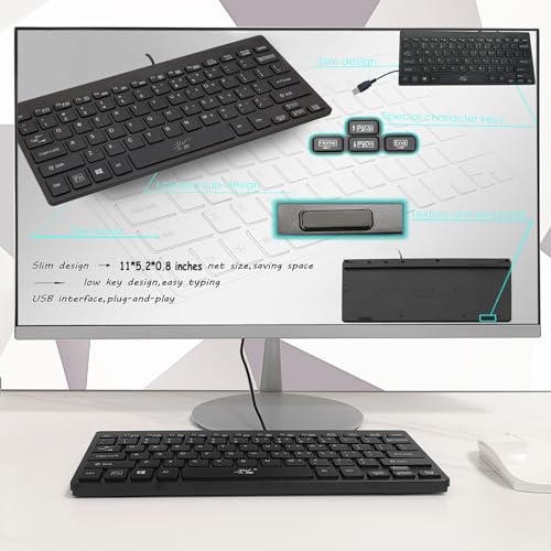 SR SR Mini Keyboard Wired Thin Light 78 Keys USB Multimedia Small for Pc Computer Laptop SR-K801 の商品画像 3