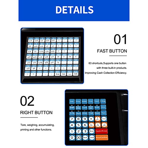 Báscula Comercial Electrónica con Impresora y Display Dual miniatura 7
