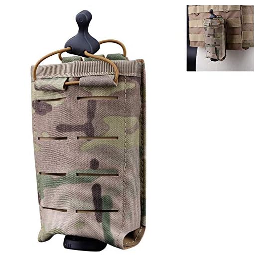 LRKZ Tactical mag Pouch,Abrazadera de Bolsa de Revista con Tapa Abierta con Correas Elásticas, Clip de Cartucho de Pistola de Un Solo Rifle Airsoft Hunting Bag