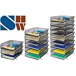 Simple Houseware Stackable Desk File Document Letter Tray Organizer, 3 Packs, Black - Image 3