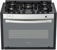 Fogao A Gas De Embutir Gaudi Prisma Vitreo El 5q Inox Gas Glp