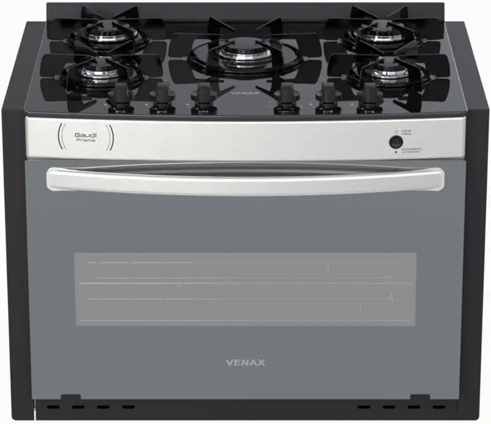 Fogao A Gas De Embutir Gaudi Prisma Vitreo El 5q Inox Gas Glp