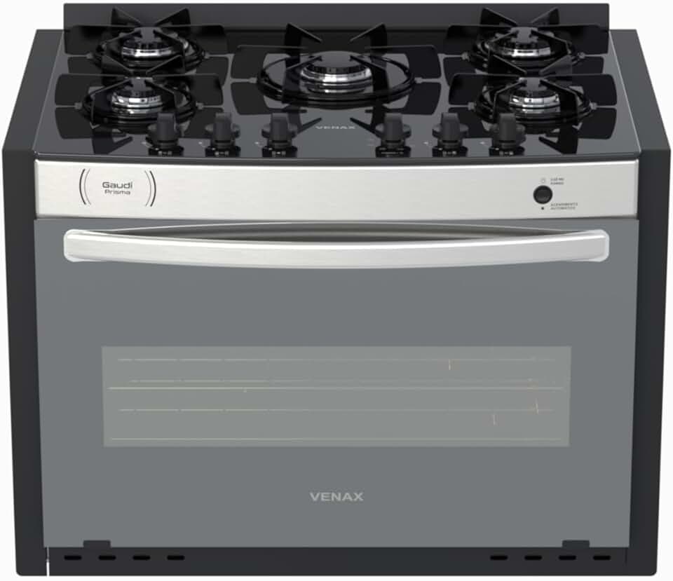 Fogao A Gas De Embutir Gaudi Prisma Vitreo El 5q Inox Gas Glp