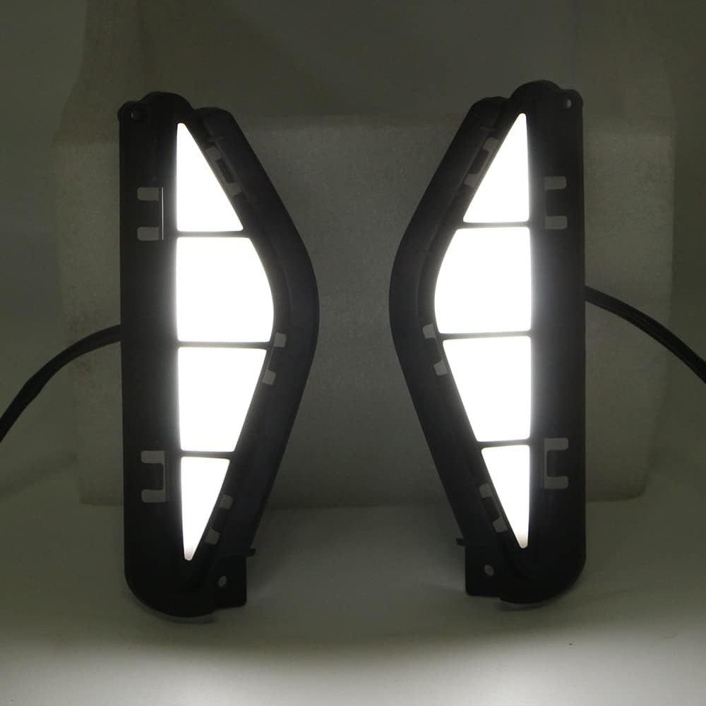Dreamseek Fog Lamp DRL for Hyundai Santa Fe 2021 2022 2023 Daytime Running Light, Front Bumper Jack Plug Cover Upgrade LED with Dynamic Sequential Turn Signal