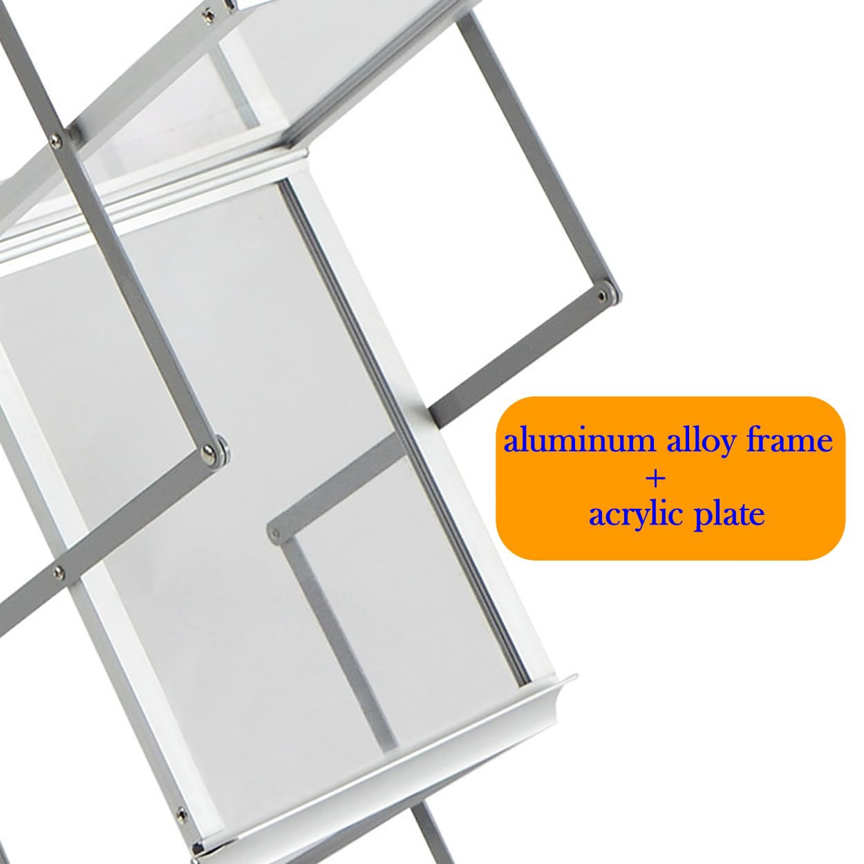 TUKA-i-AKUT Opvouwbare brochurestandaard met 6 vakken A4, aluminium