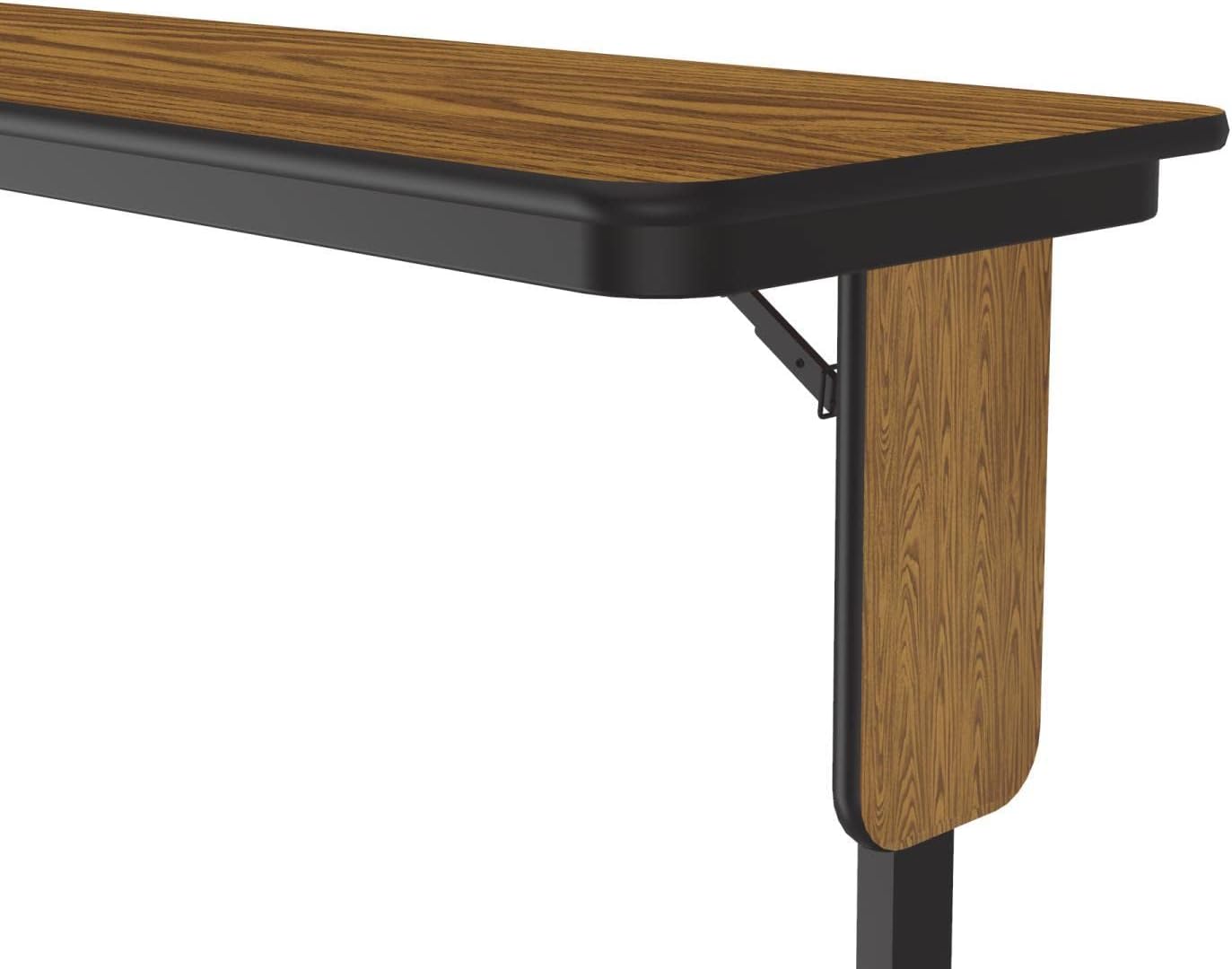 Correll SP 18x72 Contemporary Metal/Wood Folding Seminar Table in Medium Oak