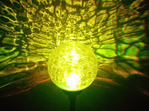 Solar Clear Crackle Glass Ball, Multi-Color Color Changing Led Light, Garden Decor Stake Yard Led Light #TOP4