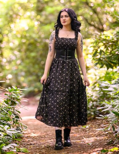 Summer Dresses for Women Beach Boho Sleeveless Easter Floral Sundresses Black XL — view 4