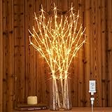 Hairui ブランチ ライト LED 枝 イルミネーション ツリー インテリア 間接照明 クリスマス 高さ80cm 150電球 オシャレ 北欧 防水 白樺(花瓶が含まない)