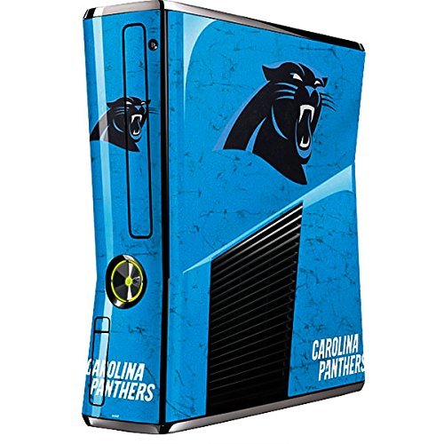 Skinit Decal Gaming Skin Compatible with Xbox 360 Slim (2010) - Officially Licensed NFL Carolina Panthers Distressed Alternate Design