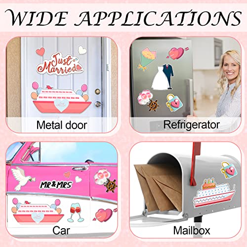 14 Pcs Just Married Cruise Door Decorations Wedding Mr Mrs Cruise Door Magnets Just Married Funny Magnetic Cruise Decorations For Cabin Door Sign Stateroom Ship Car Honeymoon Anniversary Wedding Party #TOP6
