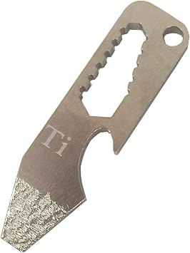 Titanium EDC Multi Tools with Bottle Opener, Keychain Pry Bar, and Flathead Screwdriver Tip, Fits Key Ring 1 Pc