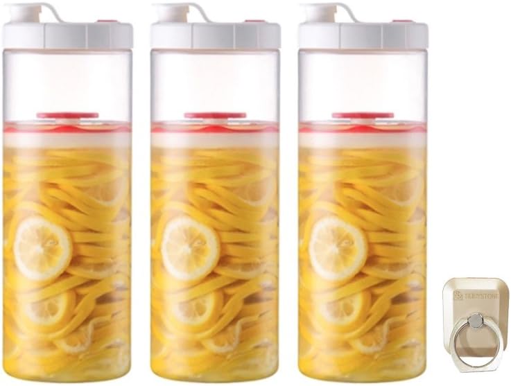 Lock n Lock Press Bottle Inteorak Clear Pickle Jar/Ferment Storage Container, 2.1L (3)