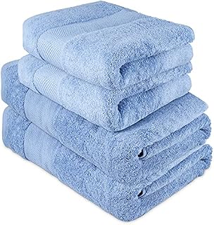 ATEN Homeware Supreme Egyptian Pure Cotton Bath Towel Set, 2 Bath Towels, 2 Hand Towels, 600 GSM (Wedgewood)