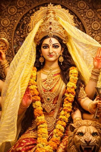 Decorative Chunari Women Chunari Puja Cloth Mata Ki Chunri Backdrop (72 x 18 \) Indian Traditional Festival Chunni for Statue Chowki Aasan Mandir Decoration Puja Cloth Yellow Mothers day mom gifts