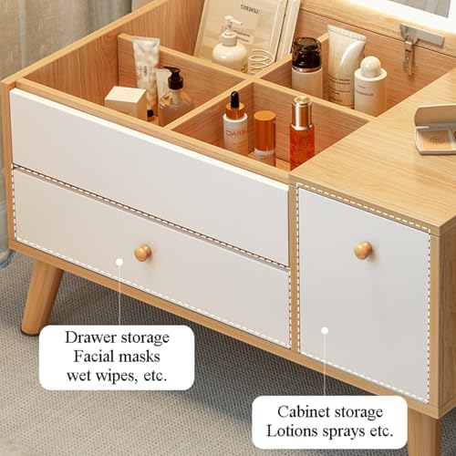 Tocador de maquillaje compacto minimalista integrado para piso pequeño hogar y dormitorio moderno 6