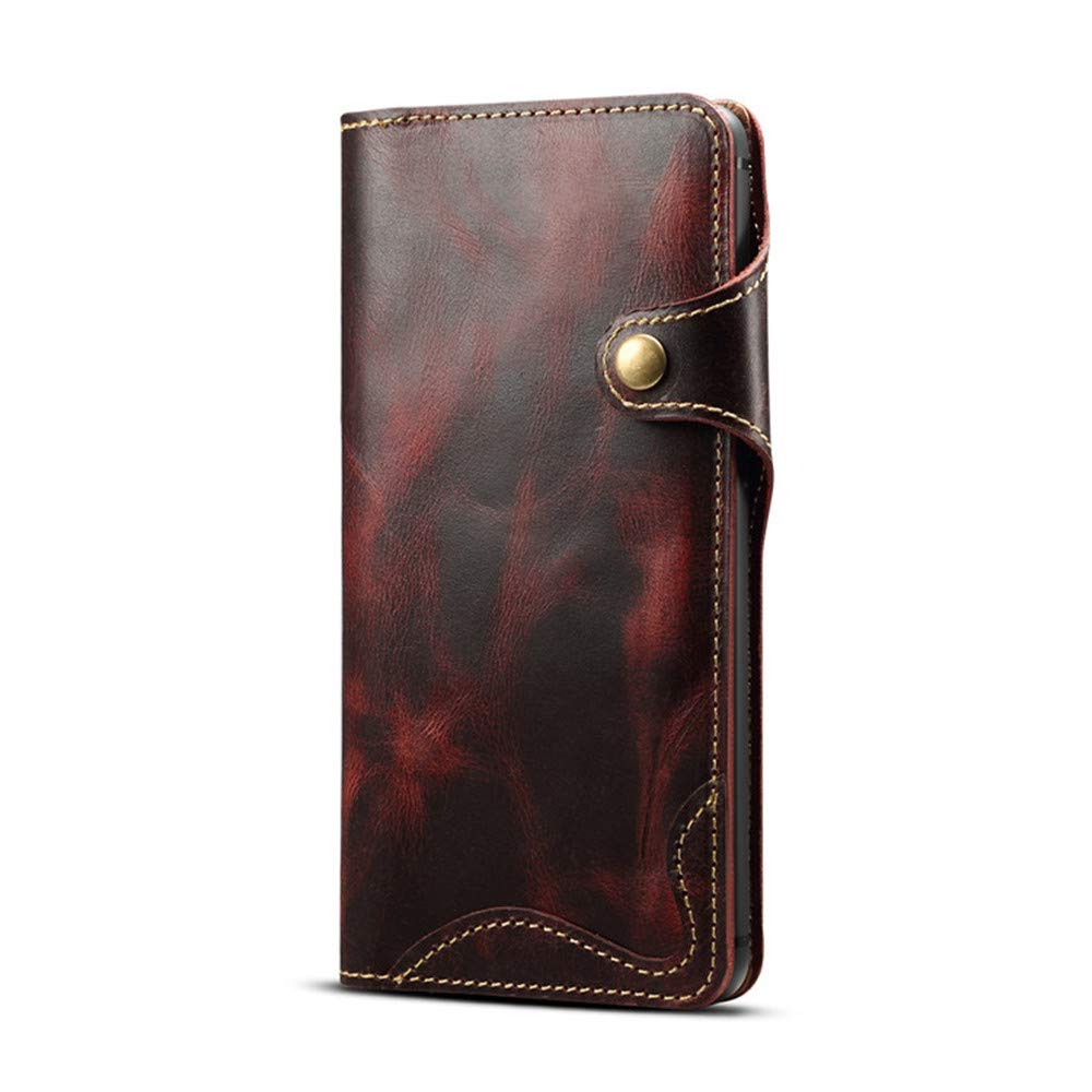 DaGeLon Leather Case for Huawei Mate 20, Luxury Elegant Vintage Flip Case Fashion Simple Retro Robust High-Grade Cowhide Folio Cover Wallet Credit Card Slot Shell Shockproof Protective