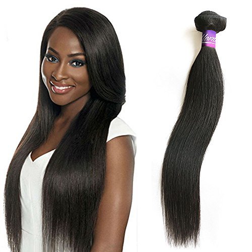 Brazilian Straight Hair,Mornice 10A Virgin Human Hair 1 Bundle 14inch Unprocessed Real Hair Extension Natural Black