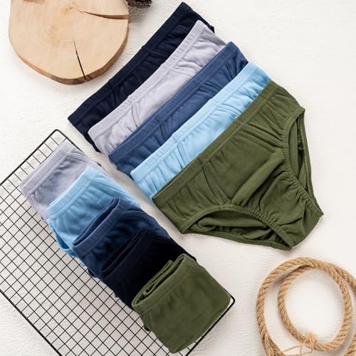 LOREZA ® 10 Jungen Slips aus 100% Baumwolle Unterhosen (152-158 (12-13 Jahre), Modell 2)