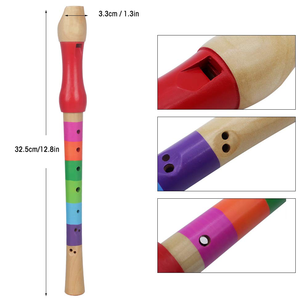 Wooden Flute Toys with 8, Musical InstrumentsWind & BrassHole 4 Colors Basic Musical Instrument for Kids Practice Toddlers Early Educational Toy (Multicolor) : Toys & Games