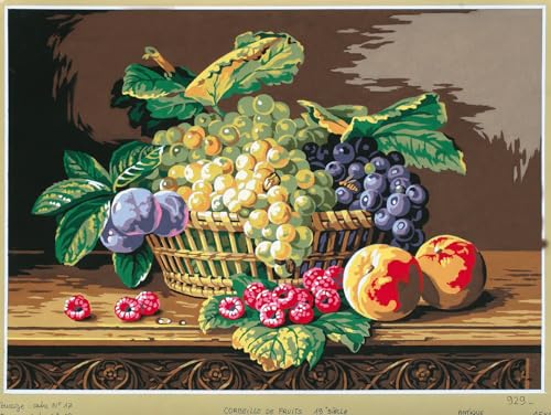 Demi-point imprimé nature morte Seg de Paris, canevas broderie 51x37