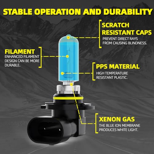 DMEPUGI Headlight Bulbs Fit For Ford Explorer 2011-2015, 9005 High Low Dual Beam H11 Fog Lights Combo, Super Bright 5500K White Light High Performance Halogen Light Bulbs, 4PCS by DMEPUGI - Image 5
