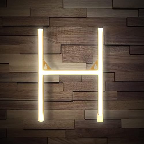 Letrero con luces LED de neón, luces de neón decorativas para pared, color blanco cálido, rosa, azul, letras del alfabeto, de la A a la Z y de 0 a 9