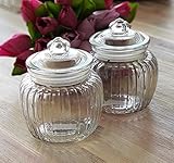 Material: Glas Exner 2er Set Bonboniere Glasklar Glas Bonbondose Voratsdose Keksdose