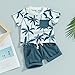 Himllauen Baby Jungen Sommer Outfit Strand Stil T-Shirt Tank Top + Shorts Zweiteiler Set 0-3 Jahre Baby Kleidung (A T-Shirt Blau, 12-18 Months)