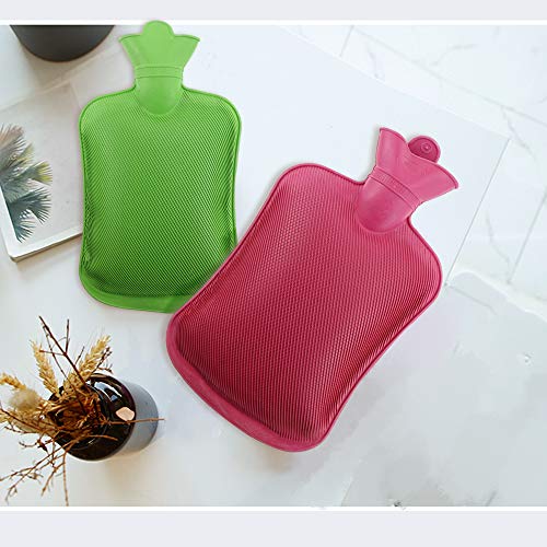 Wtshop 2 Pack Premium Simple Rubber 2L Hot Water Bag(A Red One And A Green One),Great For Pain Relief,Hot And Cold Therapy,Natural Rubber Bpa Free- Durable Hot Water Bottle #TOP4