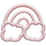 Itzy Ritzy Silicone Baby Teether - BPA-Free Infant Teether with Easy-to-Hold Design & Textured Back Side to Massage & Soothe Sore, Swollen Gums - Teething Toy for 3 Months & Up - Rainbow