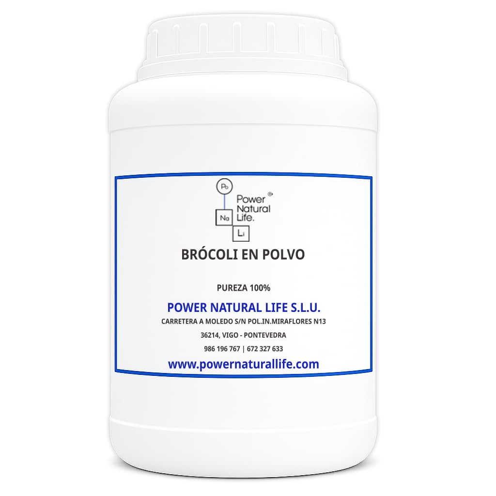 Brócoli en Polvo | Power Natural Life | Bote 1 kg | Uso Alimentario | Ingrediente Vegetal Deshidratado | Materia Prima para Formulación