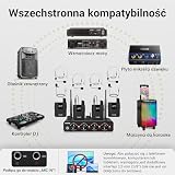 Bezprzewodowy zestaw TONOR UHF z 4 nadajnikami bodypack/zestawem słuchawkowym/mikrofonem typu lavalier, bezprzewodowy mikrofon 4x5 częstotliwości o zasięgu 60 m do wokalnego karaoke, DJ PA, TW364