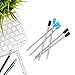 TecUnite 20 Pieces 2.75 Inch Ballpoint Pen Refills for Diamond Crystal Stylus Pens with Black Velvet Bag Supplies(Black and Blue Refill)