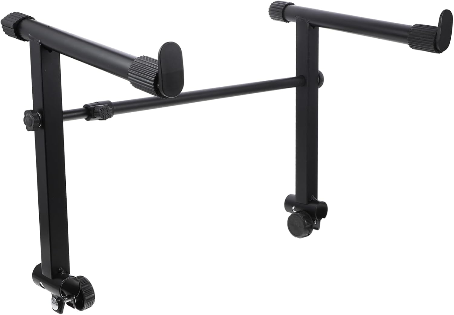 TOYANDONA Keyboard Stand for Electronic Organ and Digital Piano Sturdy Iron Double Tube Rack with Skid Pads Height Enhancing Two Support for Sitting Standing Play