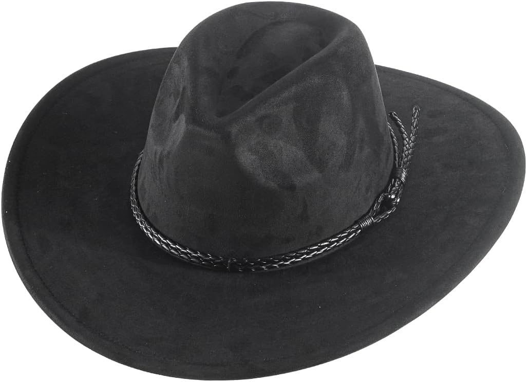 Brim Fedora Hat Retro Western Mens Women Felt Hats - Image 2