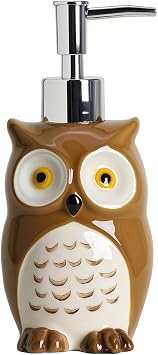 Soap Dispenser Ceramic Owl Liquid Dispenser Lotion Bottle,400ml,13oz