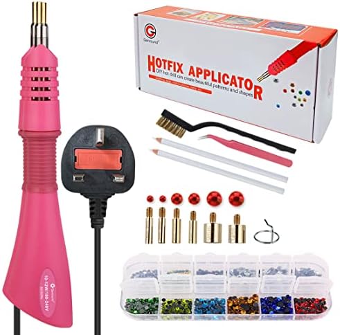 Genround Hotfix Applicator Tools, Hot fix Rhinestone Wand Tool with 1180pcs Flat Back Gems Round Crystal Rhinestones/Storage Box/Tweezer/Gems Picking Pen, Professional Designed by Genround