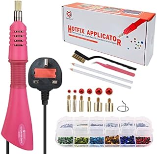 Genround Hotfix Applicator Tools, Hot fix Rhinestone Wand Tool with 1180pcs Flat Back Gems Round Crystal Rhinestones/Storage Box/Tweezer/Gems Picking Pen, Professional Designed by Genround