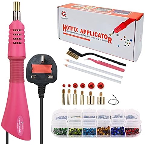 Genround Hotfix Applicator Tools, Hot fix Rhinestone Wand Tool with 1180pcs Flat Back Gems Round Crystal Rhinestones/Storage Box/Tweezer/Gems Picking Pen, Professional Designed by Genround Cover
