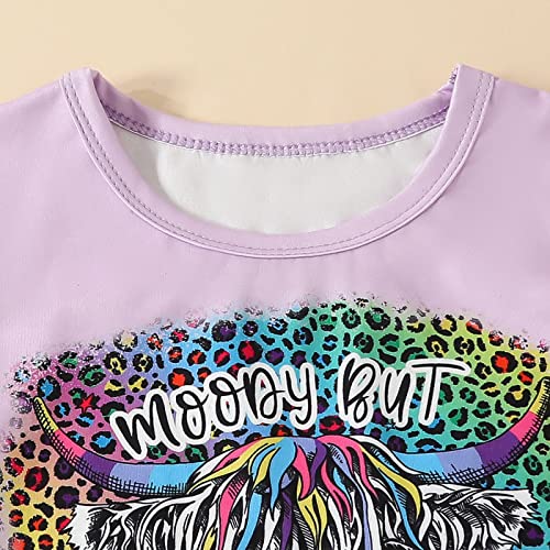 Blusa Meninas 7 8 Crianças Meninas Verão Manga Curta Estampa Desenhos Animados Tops Trompete Leopard