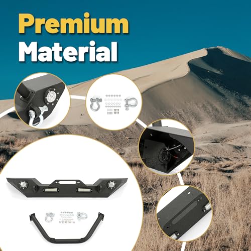 Image of ECOTRIC Front Bumper Compatible with Jeep Wrangler JK JL /JLU Gladiator JT