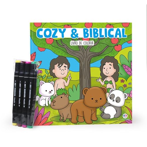Cozy and Biblical – Livro de Colorir com 4 Canetinhas:
