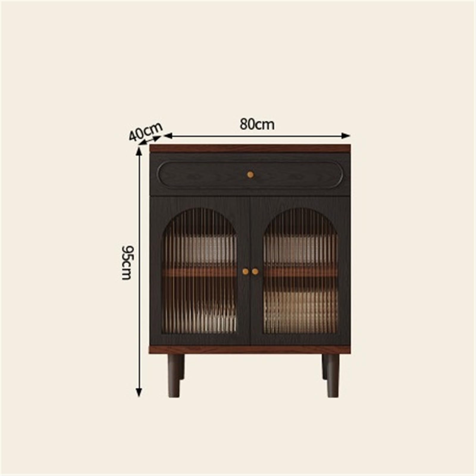 Mueble aparador Aparador pequeño Retro de Cristal for el hogar, salón, almacenaje Multifuncional, Ideal for té o como Espacio Almacenamiento en la Pared. 80 cm Mesa de Centro Consola