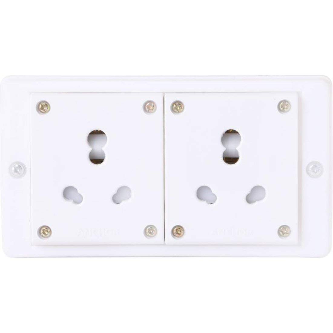 Mr. BAHUL Power Strip Extension Multi-Outlet Board Fitted with 2 Anchor Sockets with 4 m Chord with 15 A Plug 2 Socket Surge Protector (White)