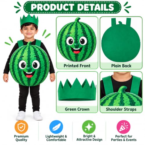 Image of Raj Costume Kids Fruit & Vegetable Fancy Dress Costume | Soft Felt Fruit and Vegetable Cutout Costume for Boys & Girls | School Annual Function