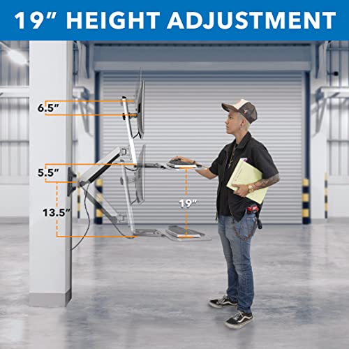 Mount-It! MI-7905 Sit Stand Wall Mount Workstation | Adjustable Height Stand Up Computer Station thumb #3
