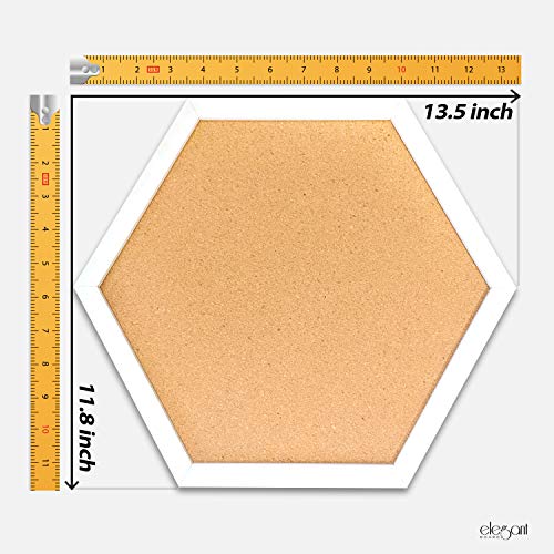Cork Board Hexagon Diamond Shape White Framed Bulletin Board Modern Decorative Corkboard For Walls (Hardware And Template Included) #TOP4