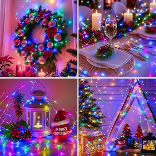 Image of 12 Pack Fairy Lights Battery Operated - 7ft 20 Led Twinkle Lights 3 Modes, Multi-Colored Bulk Mini String Lights Waterproof for Mason Jars Vases DIY Party Wedding Decoration Easter