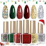 Born Pretty Christmas Nail Polish Set Quick Dry 6 Colors